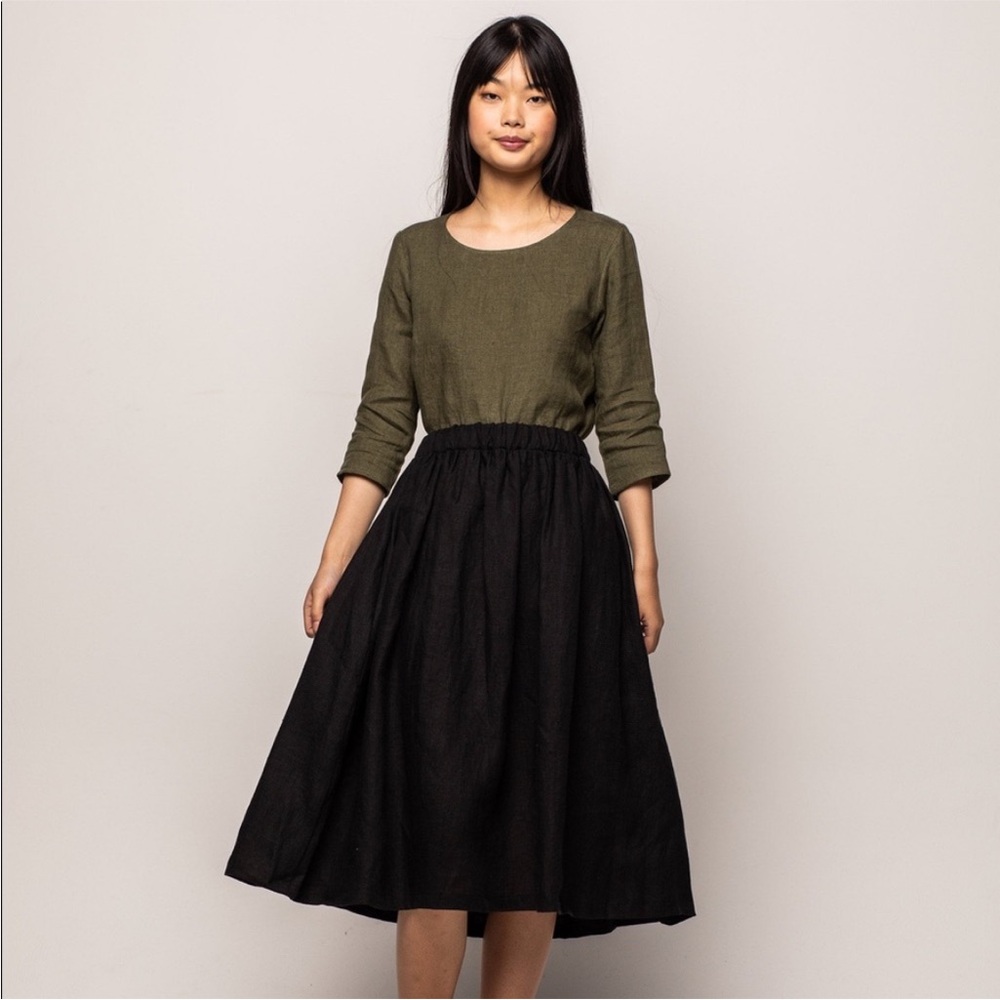 Pyne & Smith Black Linen Skirt No. 11